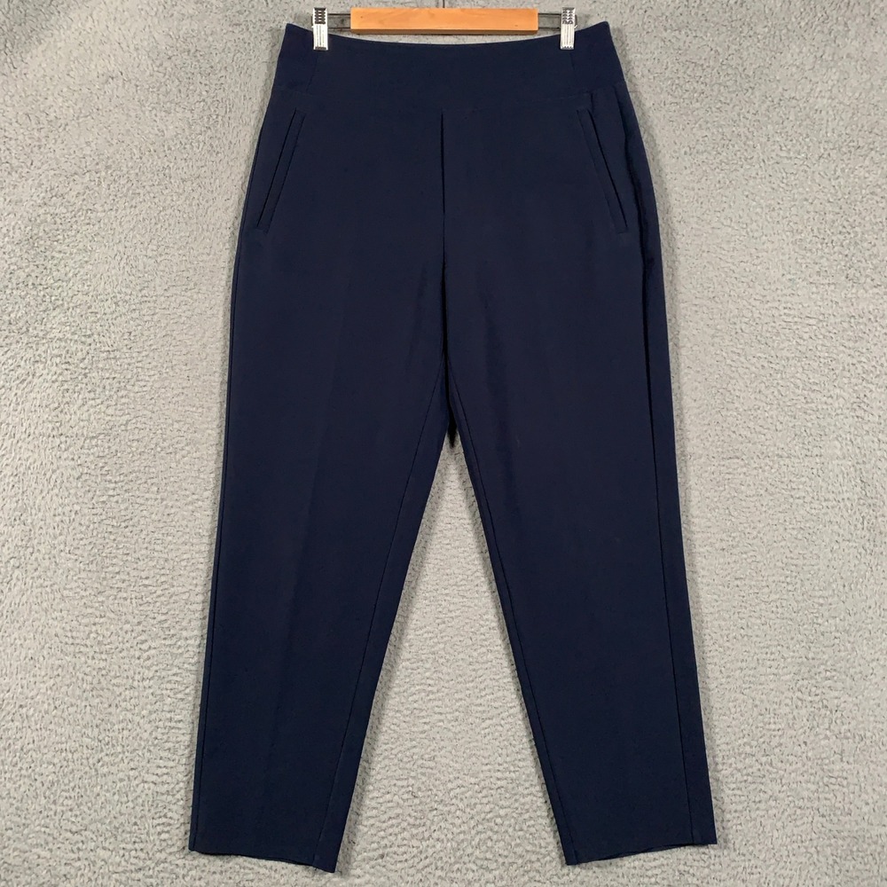 Athleta Endless Pant Womens 10 Navy Blue High Rise Stretch Travel Casual Trouser
